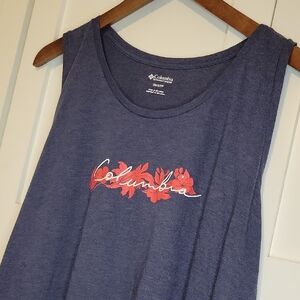 Columbia Navy Tank with Red Floral Logo‎